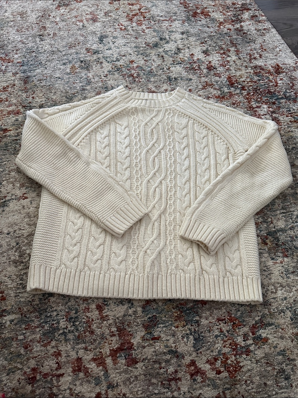 Able Cream Cable Knit Crewneck Sweater